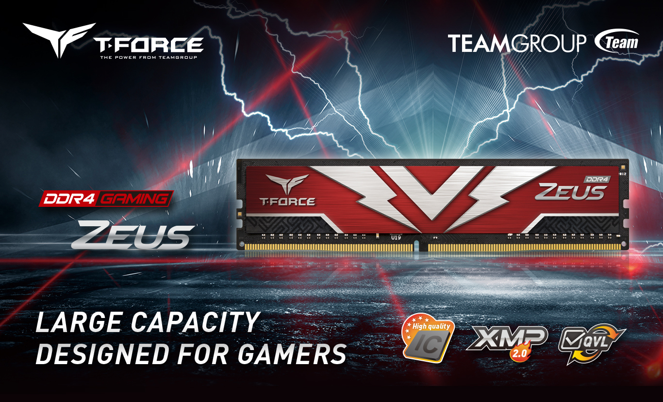 T-Force Zeus DDR4 64GB (32GB 2枚) 3200MHz ZEUS DDR4 DESKTOP MEMORY 64GB(2x32GB) 3200MHz CL20 - TEAMGROUP